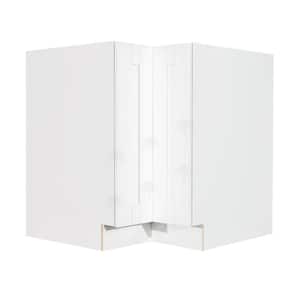 Anchester White Plywood Shaker Stock Assembled Lazy Susan Kitchen Cabinet (33 in. W x 34.5 in. H x 24 in. D)