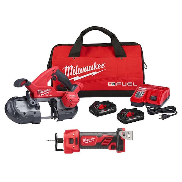 Milwaukee M18 FUEL 18-Volt Lithium-Ion Brushless Cordless Compact Bandsaw Kit with M18 Cut-Out Tool