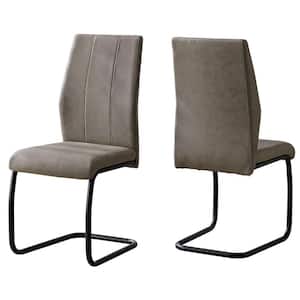 Jasmine Taupe, Black Polyster Cushioned Parsons Chair (Set of 2)