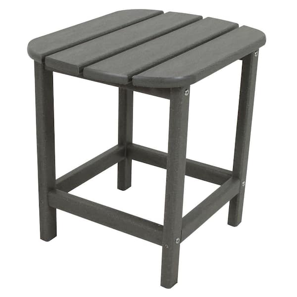 POLYWOOD South Beach 18 in. Slate Grey Patio Side Table