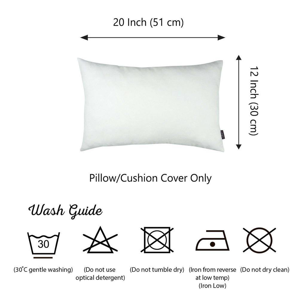 White Polyester Lumbar Pillow Covers Set of 4