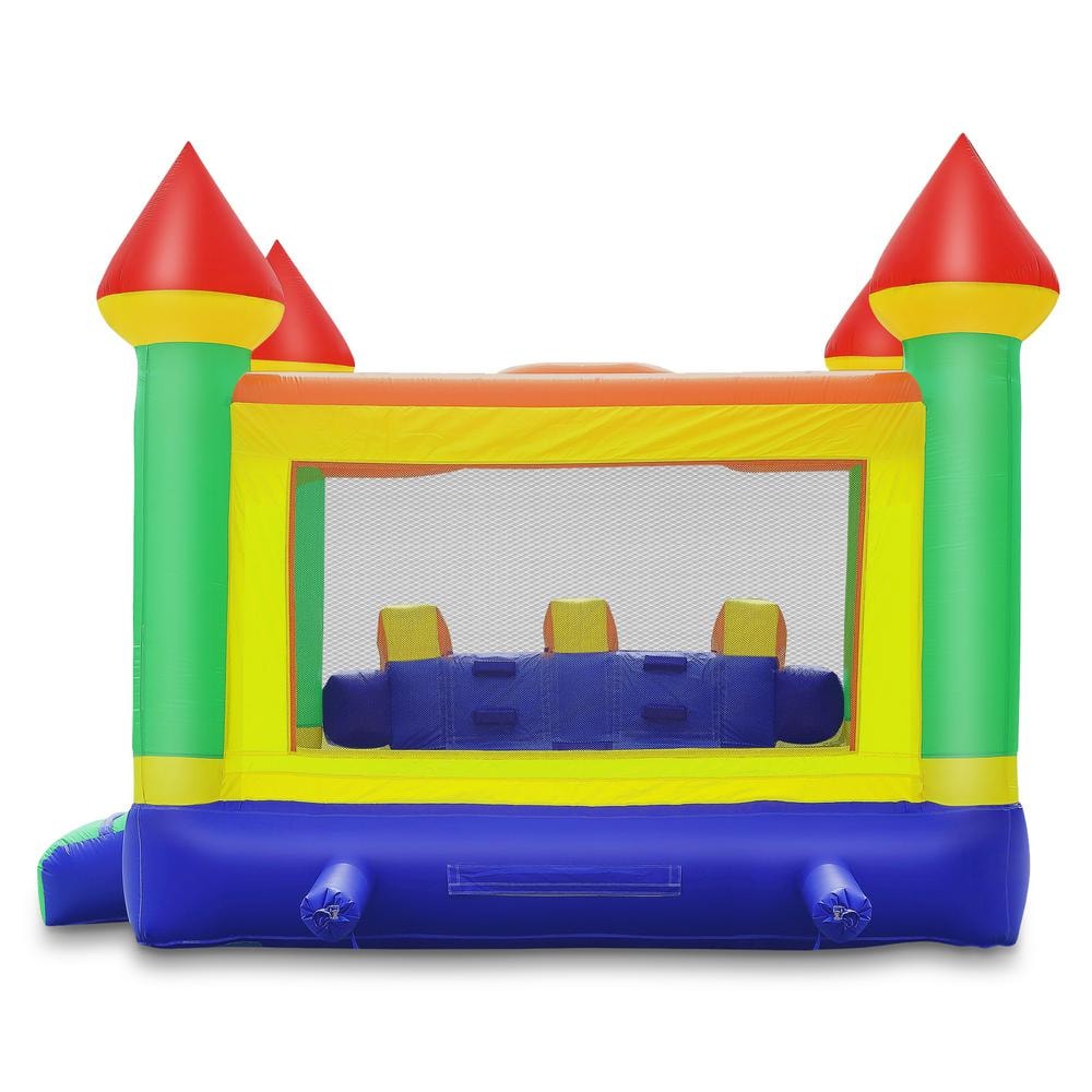 Mega Party Bounce House with Double Slide in Multicolor PVC