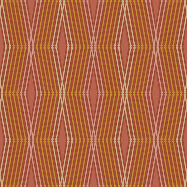 Nicole Miller Hard Edge Ogee Clay Peel and Stick Wallpaper