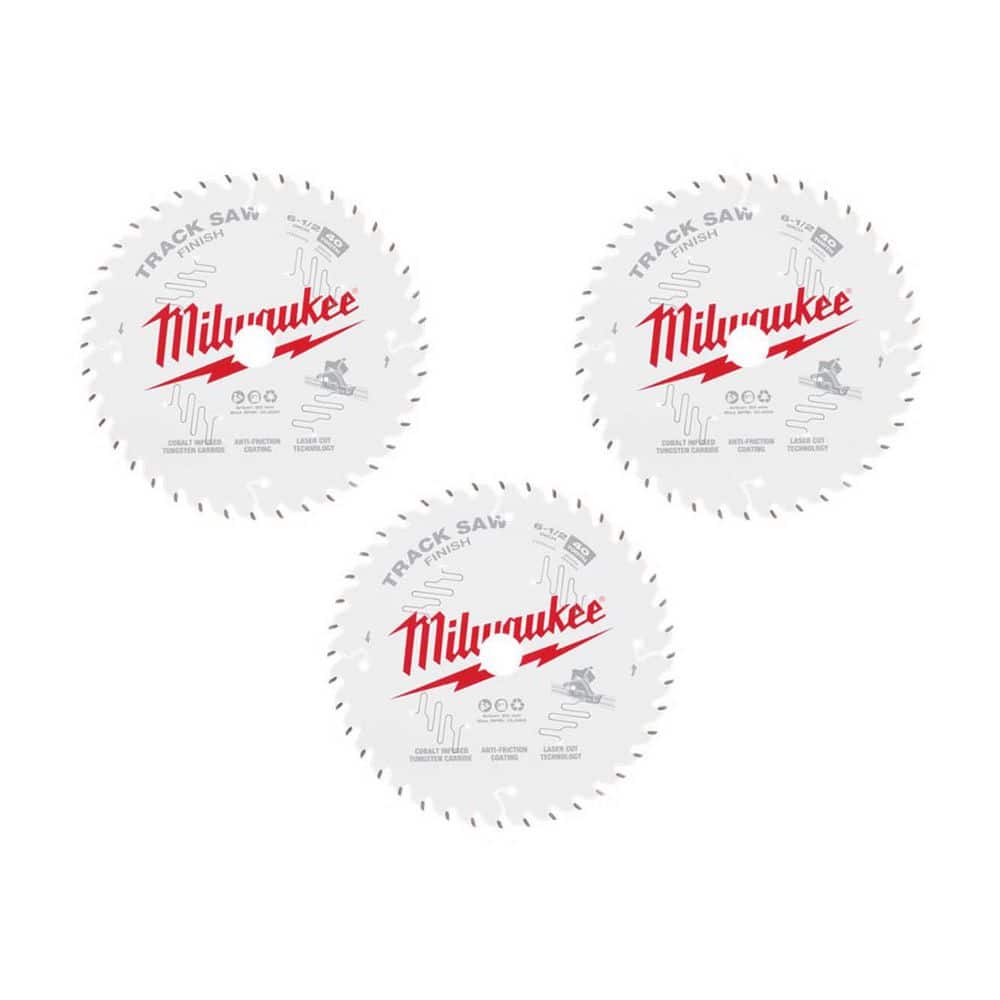 MILWAUKEE 6-1/2 in. x 40-Tooth Fine Finish Track Saw Blade (3-Pack) (48-40-0625-)