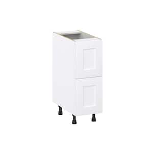 12 in. W x 24 in. D x 34.5 in. H Wallace Painted Warm White Shaker Assembled Base Kitchen Cabinet with 2 Drawers