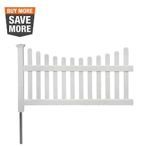 3.5 ft. H x 6 ft. W Permanent All American Vinyl Picket Fence Panel Kit with No-Dig Anchor and Cap