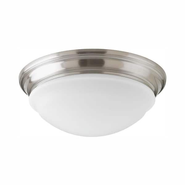 Progress Lighting 12.56 in. Flush Mount Collection 25 -Watt Brushed Nickel Integrated LED Flush Mount