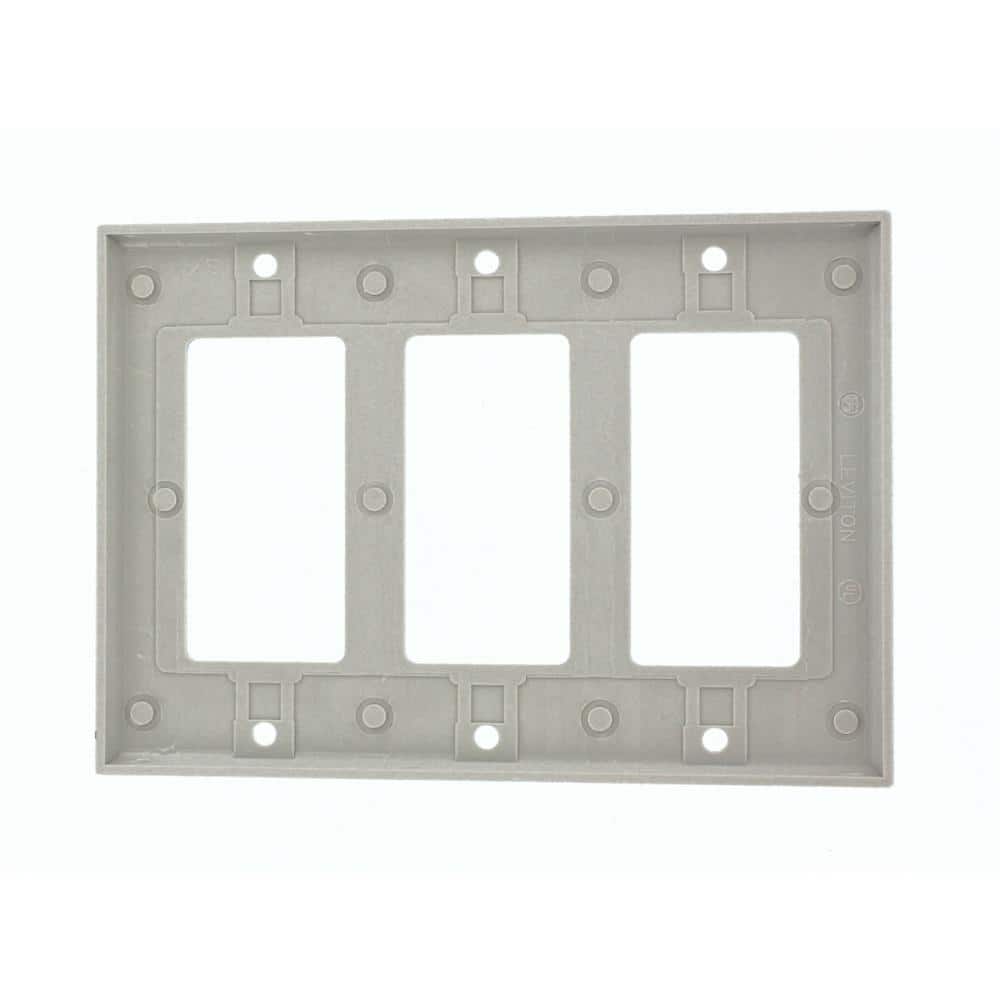Gray Thermoset 3-Gang Decora Wallplate