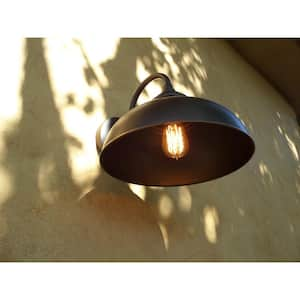 1-Light Oil Rubbed Bronze Outdoor Wall Mount Barn Light Sconce