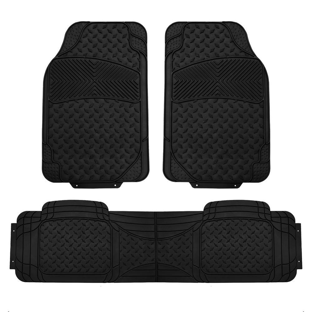 FH Group Black Heavy Duty 3Piece 29 in. x 18 in. Vinyl Trim to Fit Car