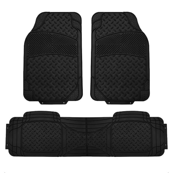 FH Group Black Heavy Duty 3-Piece 29 in. x 18 in. Vinyl Trim to Fit Car Floor Mats