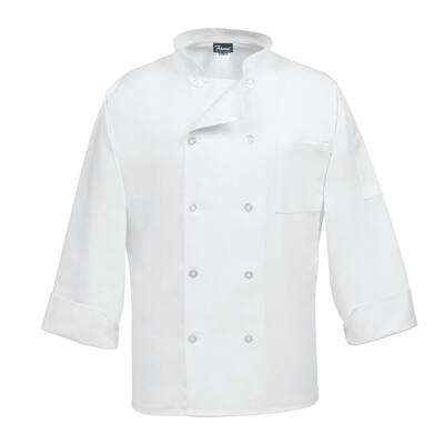 C10P Unisex MD White Long Sleeve Classic Chef Coat