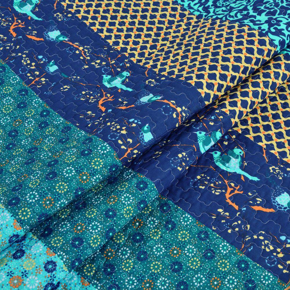 Royal Empire Blue Cotton Reversible Throw Blanket