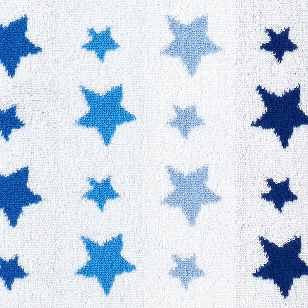 Star Cotton Bath Towel - Blue Hearts, Size 16 in. x 30 in. | The Company Store