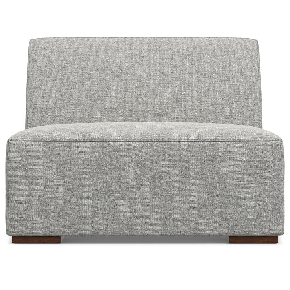 Pale Grey 34-Inch Recycled Polyester Armless Sofa Module