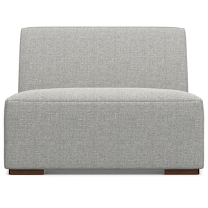 Rex 34 in. Center Armless Tightly Woven Performance Fabric Rectangle Sofa Module in. Pale Grey