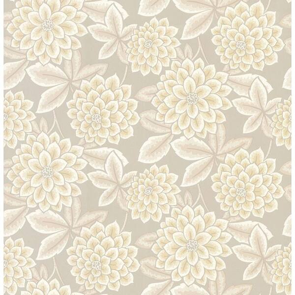 Brewster Madison Yellow Zinnia Floral Wallpaper Sample
