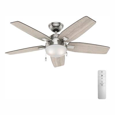 Antero 46 in. LED Indoor Brushed Nickel Smart Ceiling Fan with Light and WINK Remote Control
