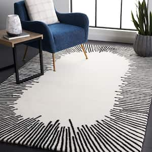 Fifth Avenue Ivory/Black 4 ft. x 6 ft. Border Geometric Area Rug