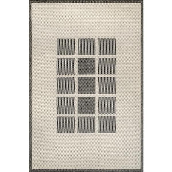 nuLOOM Althea Modern Tiles Light Grey 5 ft. x 8 ft. Indoor/Outdoor Area Rug