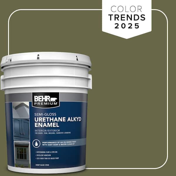 BEHR PREMIUM 5 gal. #PPU9-24 Amazon Jungle Urethane Alkyd Semi-Gloss Enamel Interior/Exterior Paint