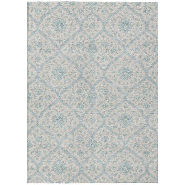 Chantille Machine Washable Indoor/Outdoor Abstract ACN3139 Pearl 8 ft. x 10 ft. Area Rug