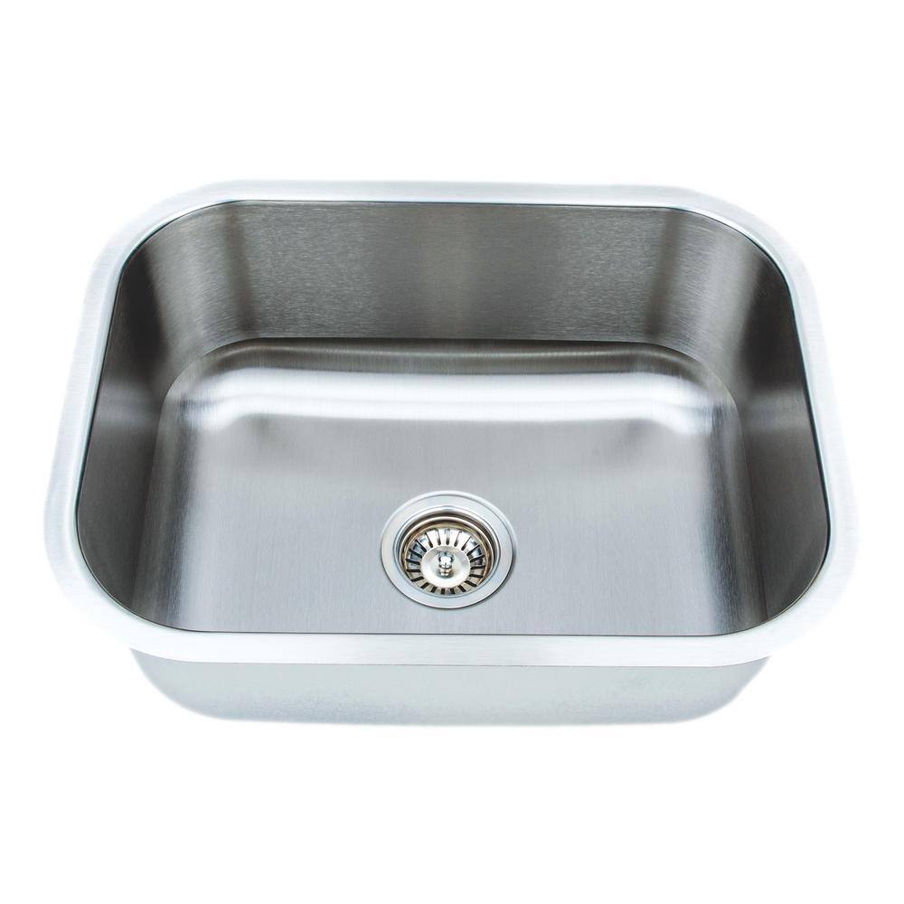 23'' Brushed Stainless Steel Single Bowl Kitchen Sink