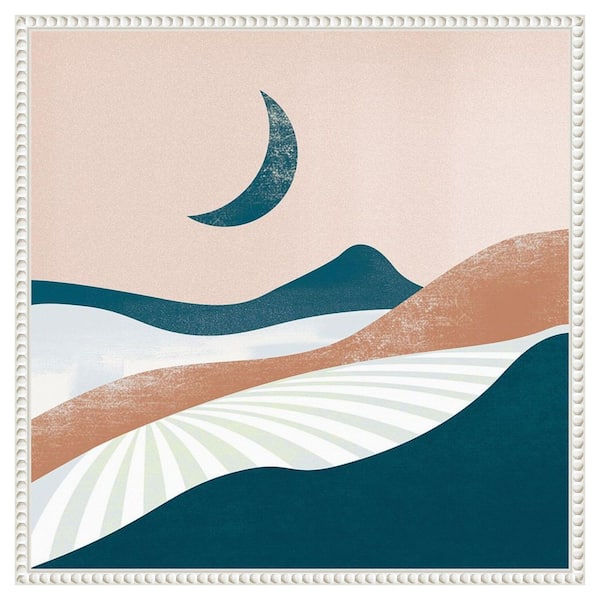 Amanti Art Peaceful Landscape II by Arctic Frame Canvas 1 Piece Floater Frame Canvas Giclee Abstract Art Print 22 in. x 22 in.