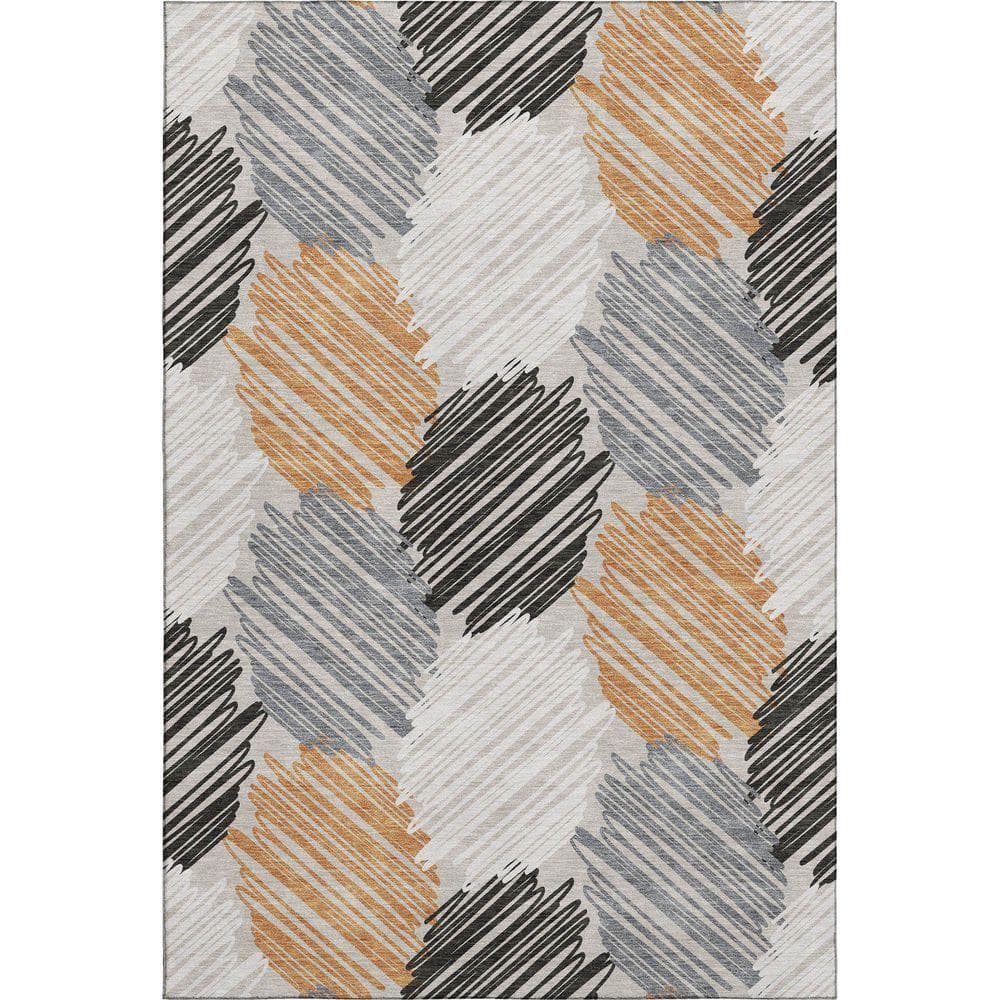 Addison Rugs Mayfield Premium Machine Washable Abstract AMF1942 Copper ...