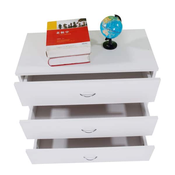 Modern Simple 3-Drawer Chest of-Drawer White