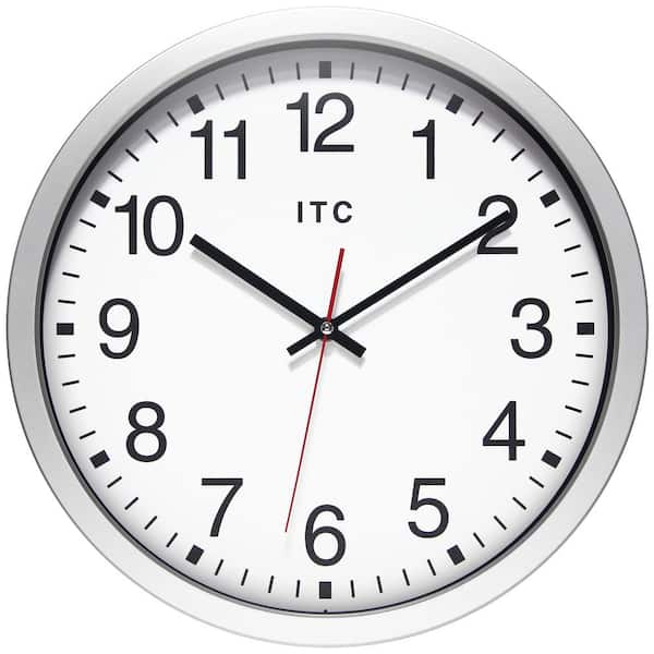 Obsidian 14 in. Business Clock, Silver