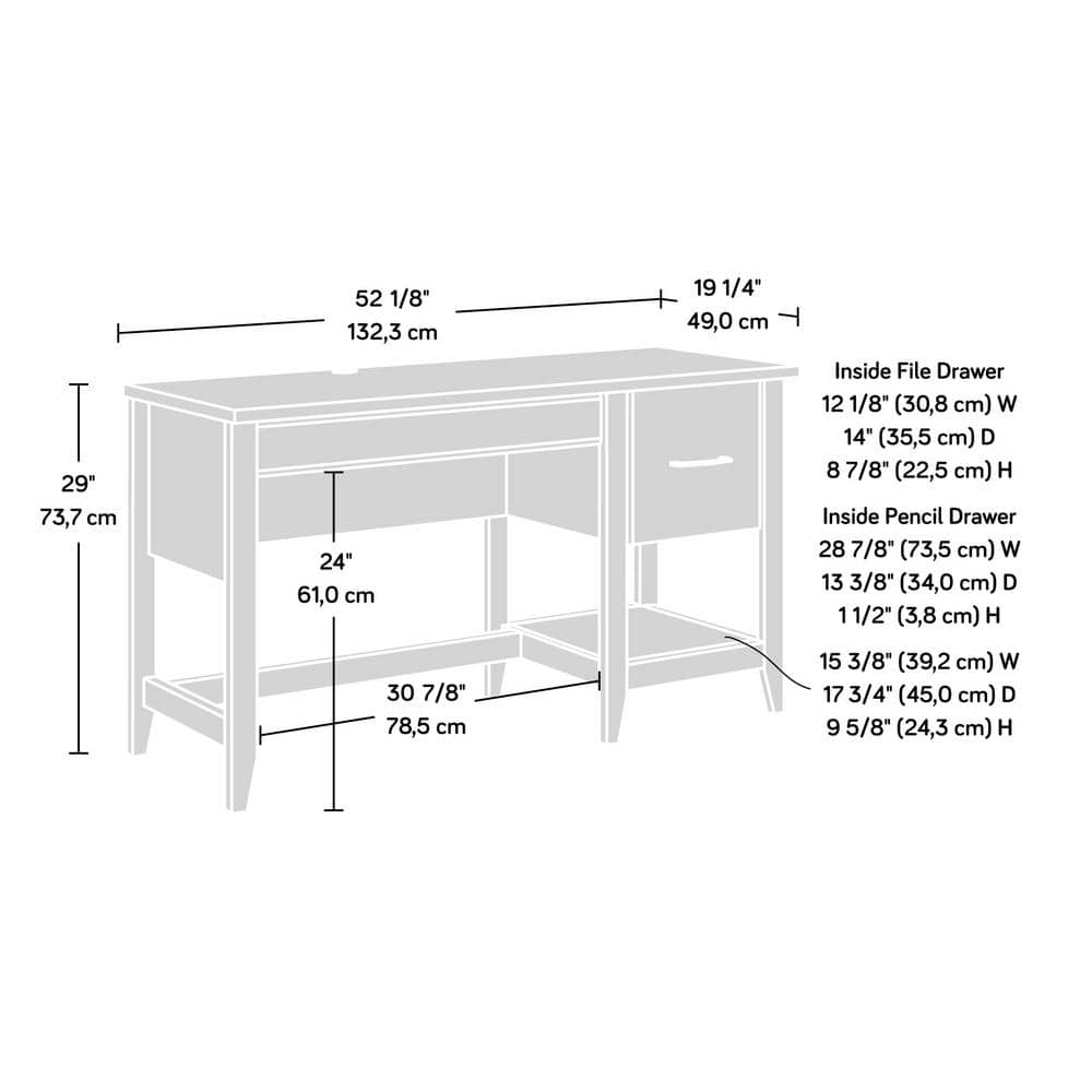 Laurel Oak Spacious Home Office Desk with File Drawer