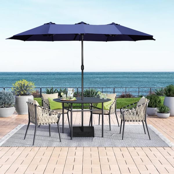 8.5 ft. Polyester Plus Alloy Steel Market Patio Umbrella in Navy