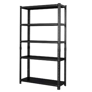 Household Storage Rack, Adjustable Display Rack, Basement Balcony Storage Rack, Carbon Steel in Black