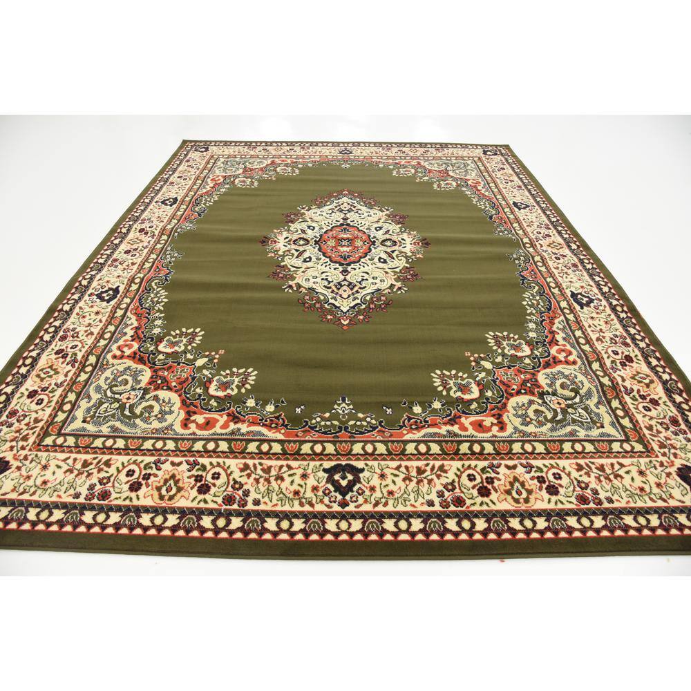Amaya Green Medallion 8' x 10' Synthetic Easy-Care Area Rug