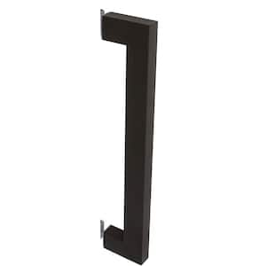 17 in. Black Barn Door Hardware Single Sided Square Pull Handle