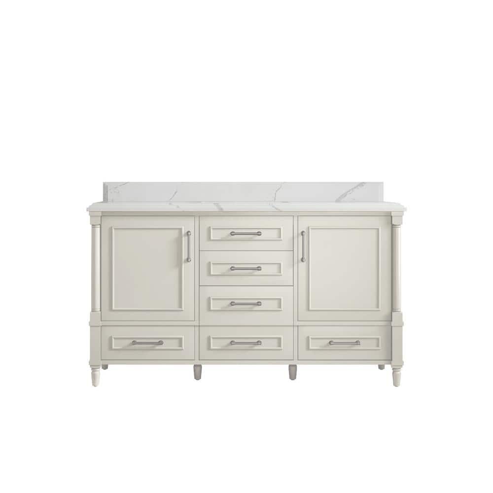 Hudson 60 in. Single Sink Freestanding Alabaster Bath Vanity with Calacatta Laza Top Unassembled price history on PriceWatchPro