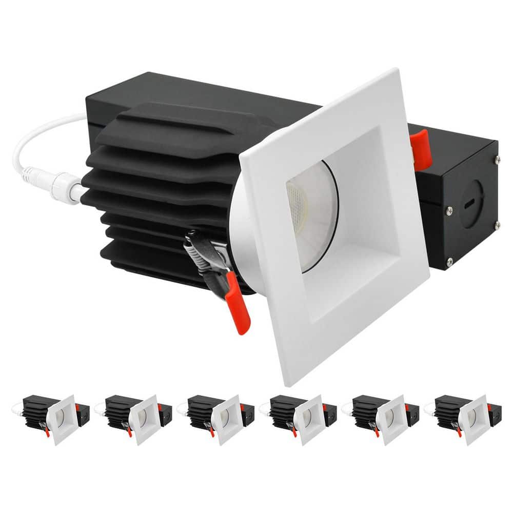 3 In. Integrated LED Regressed Light with Square White Trim, 5CCT, CRI90, 15/20W, 1450/2100LM, Dimmable 38° Beam, 6 Pack price history on PriceWatchPro