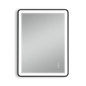 23.62 in. W x 31.49 in. H Rectangular Framed Dimmable LED Wall Bathroom Vanity Mirror with Anti-fog and Memory Function