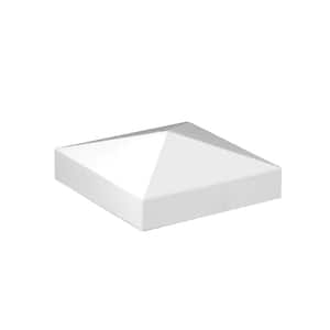 2 in. x 2 in. White Aluminum Pyramid Post Top