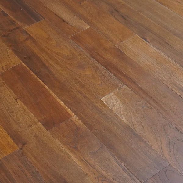 Dekorman Take Home Sample-Rome Teak 1/2 in. T x 5 in. W Wire Brushed Engineered Hardwood Flooring