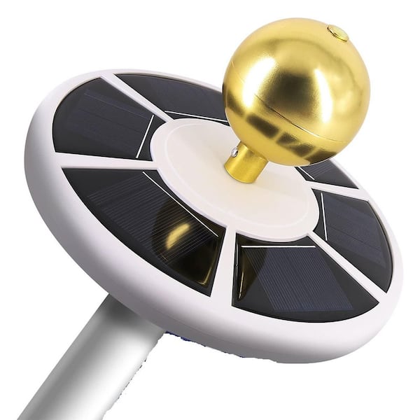 Phewnyzo 15 ft. to 25 ft. In-Ground 26 LED Solar Powered Super Bright Flag Pole Solar Light from for 12+ Hours with Auto On/Off