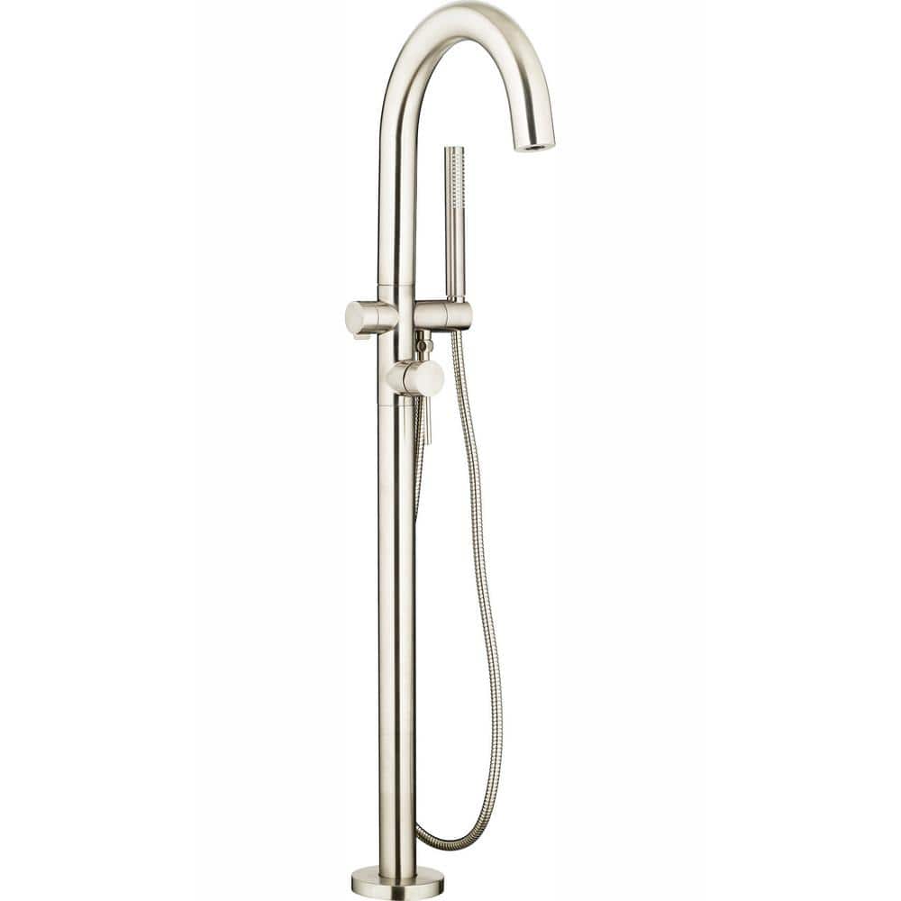 American Standard 7106901.295 Patience Deck-Mount Tub Faucet with Hand Shower Brushed Nickel