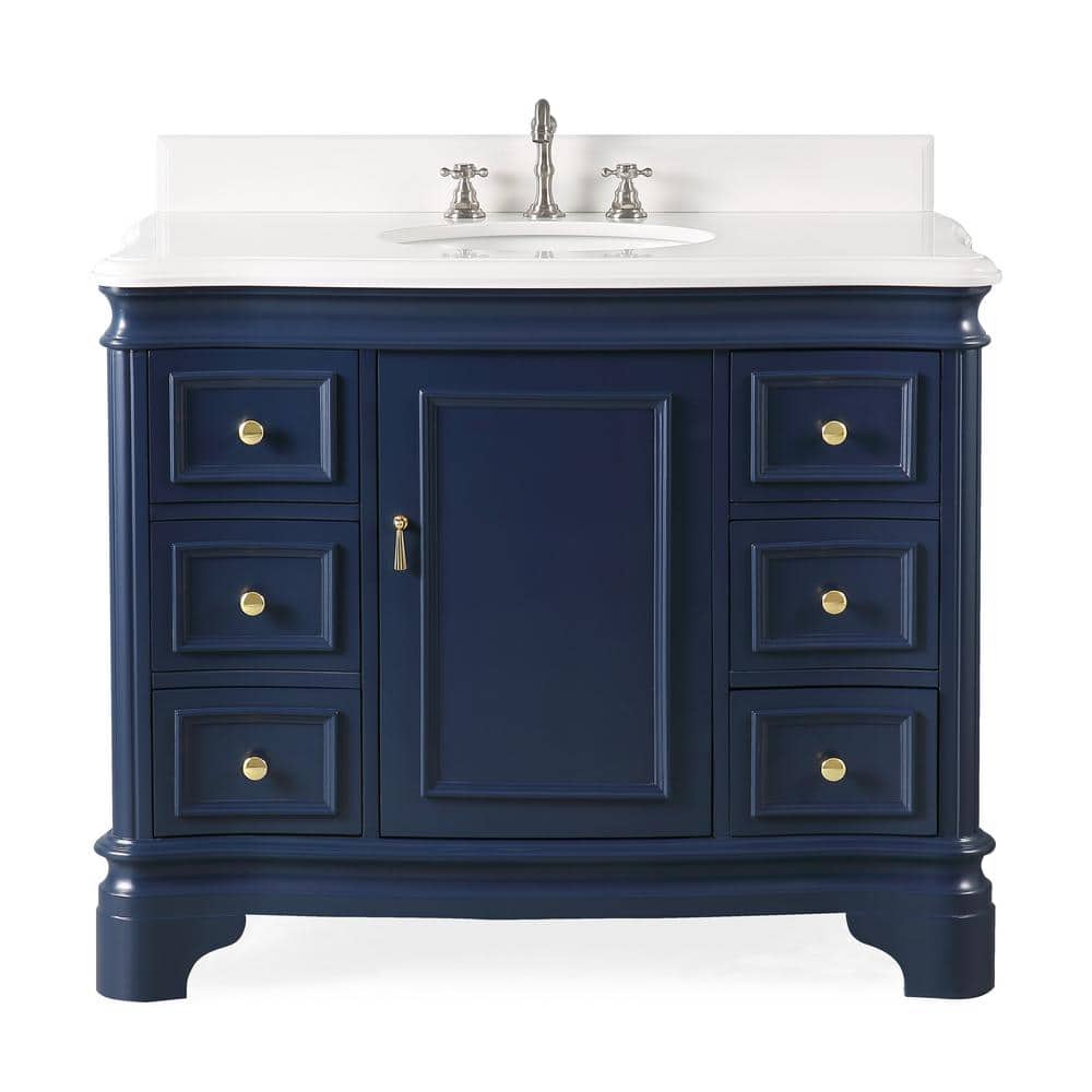 Benton Collection 42 in. Sesto Navy Blue 42 in. W x 21.5 in. D x 35.