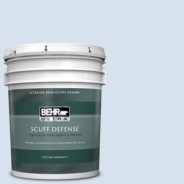BEHR ULTRA 5 gal. #580A-2 Icy Bay Extra Durable Semi-Gloss Enamel Interior Paint & Primer