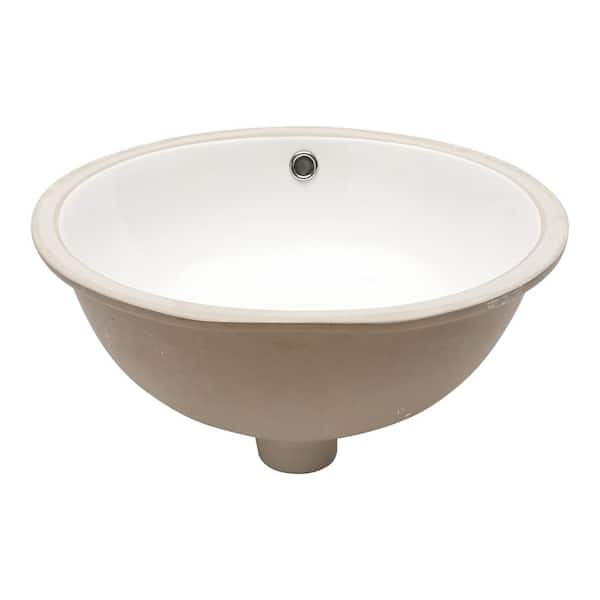 19 in. x 16 in. Drop-In Ceramic Bathroom Sink in White with Oval Drop-In Design and Overflow