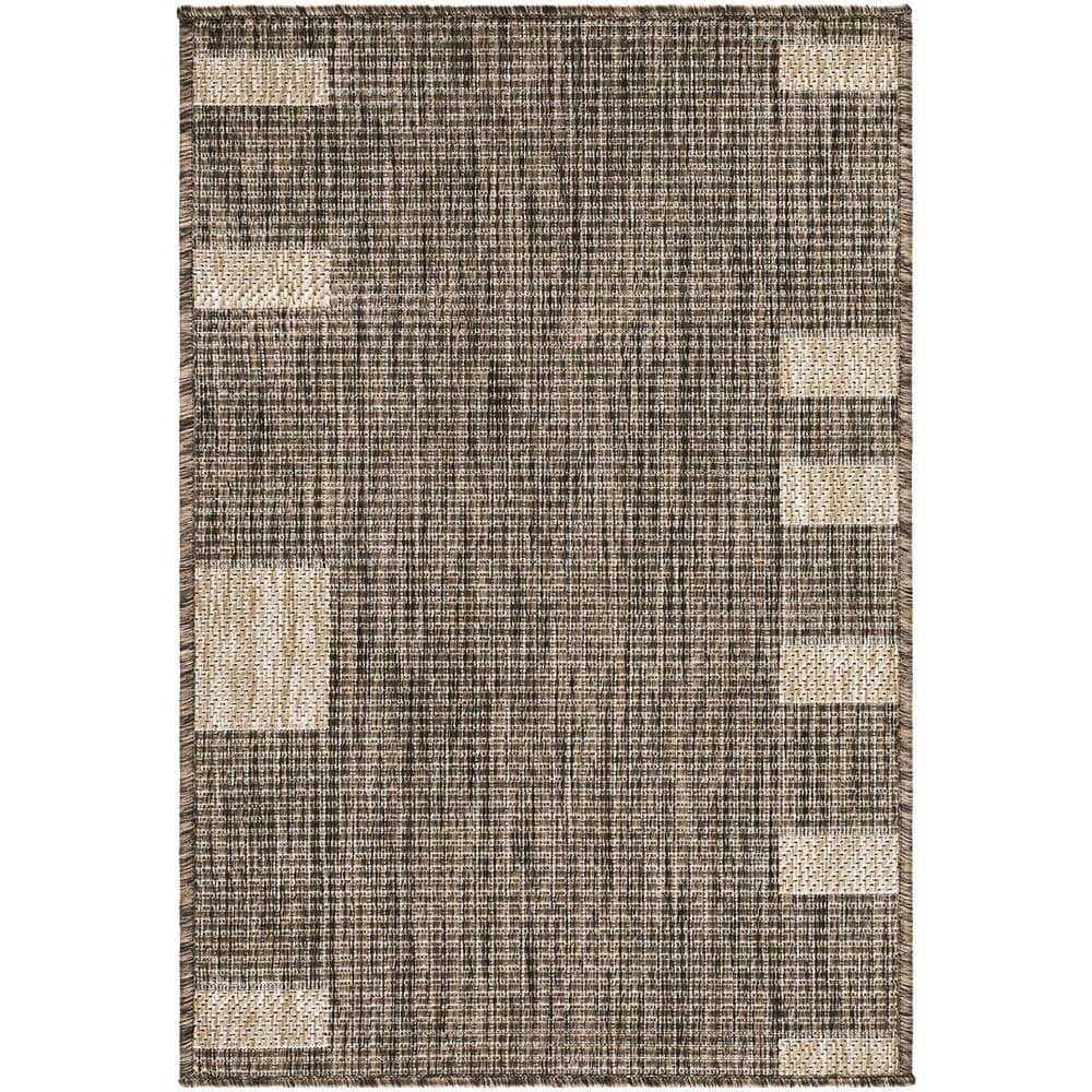 Galey Alix Boxwood 2 ft. 7 in x 7 ft. 3 in. Indoor/Outdoor Area Rug, Dark Brown/Tan price history on PriceWatchPro