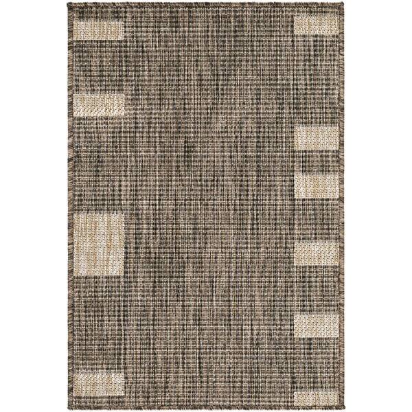 Galey Alix Boxwood 2 ft. 7 in x 7 ft. 3 in. Indoor/Outdoor Area Rug, Dark Brown/Tan