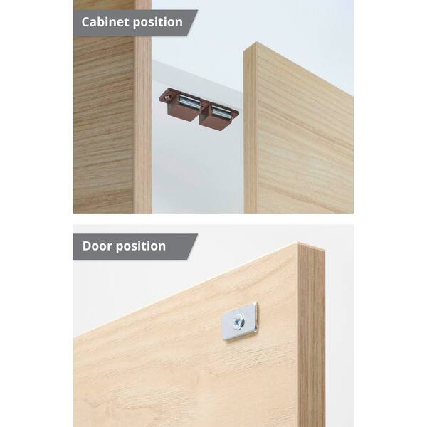 2x6 lbs. Magnetic Catch with Counter Plates, Brown (1-Pack) 2x6 lbs. Magnetic Catch with Counter Plates, Brown (1-Pack)