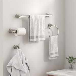 Bathroom Accessories Set 4-pack Towel Bar, Toilet Paper Holder, Towel Ring, Robe Hook in Zinc Alloy